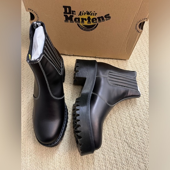 Dr. Martens ROMETTY Contrast Stitch Heeled Chelsea Boots Great Reviews - Picture 1 of 13